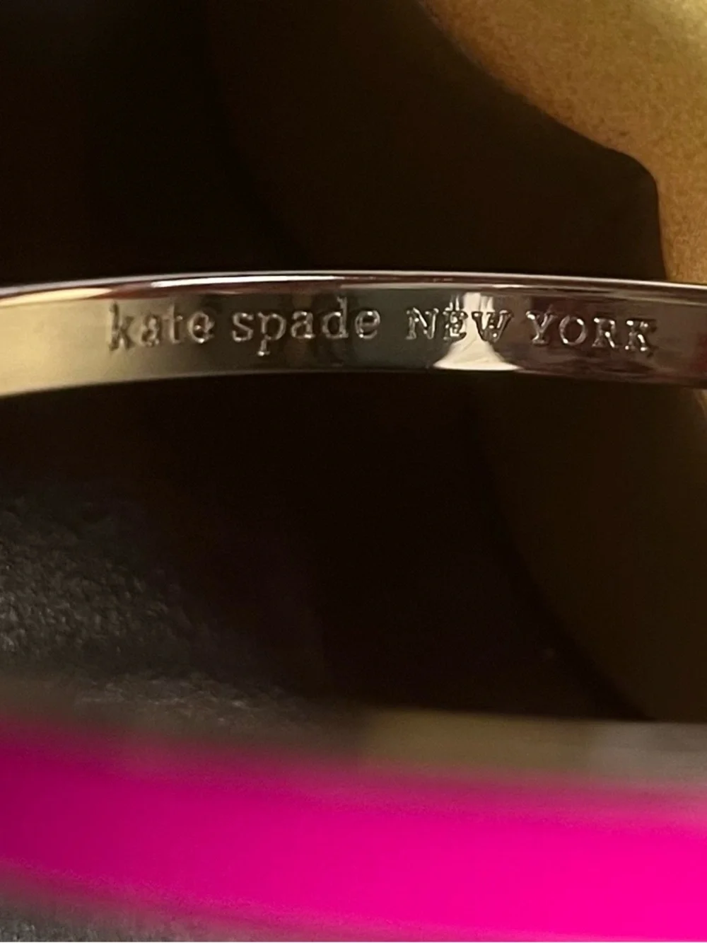 Kate Spade, “Take The Cake” pink enamel bangle GUC - Picture 7 of 7